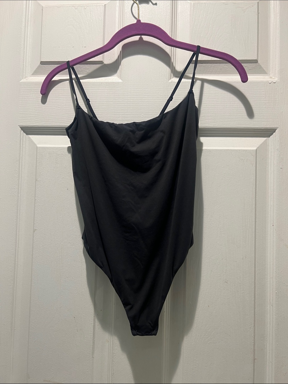 SKIMS Black Bodysuit with Adjustable Thin Straps